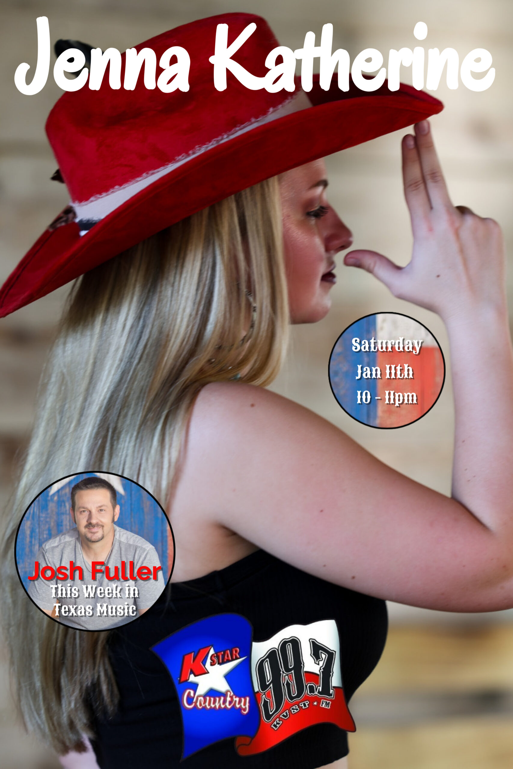 Jenna Katherine @ This Week in Texas Music w/Josh Fuller on K-Star Country 99.7 KVST-FM