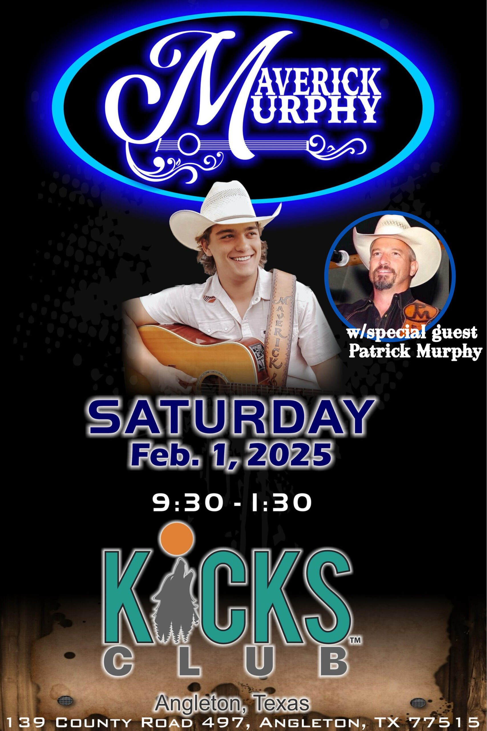 Maverick Murphy w/special guest Patrick Murphy @ Kicks Club