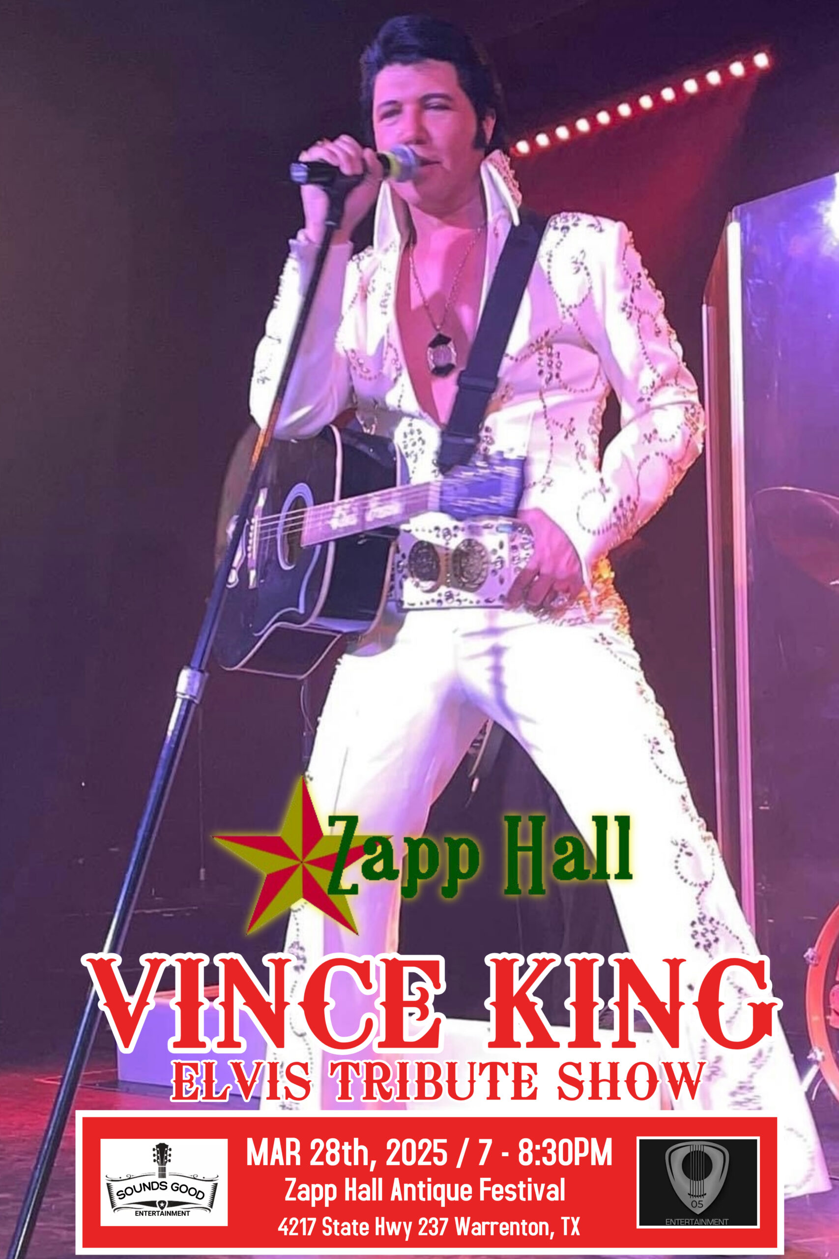 Vince King “Elvis Tribute Show” @ Zapp Hall Antique Show